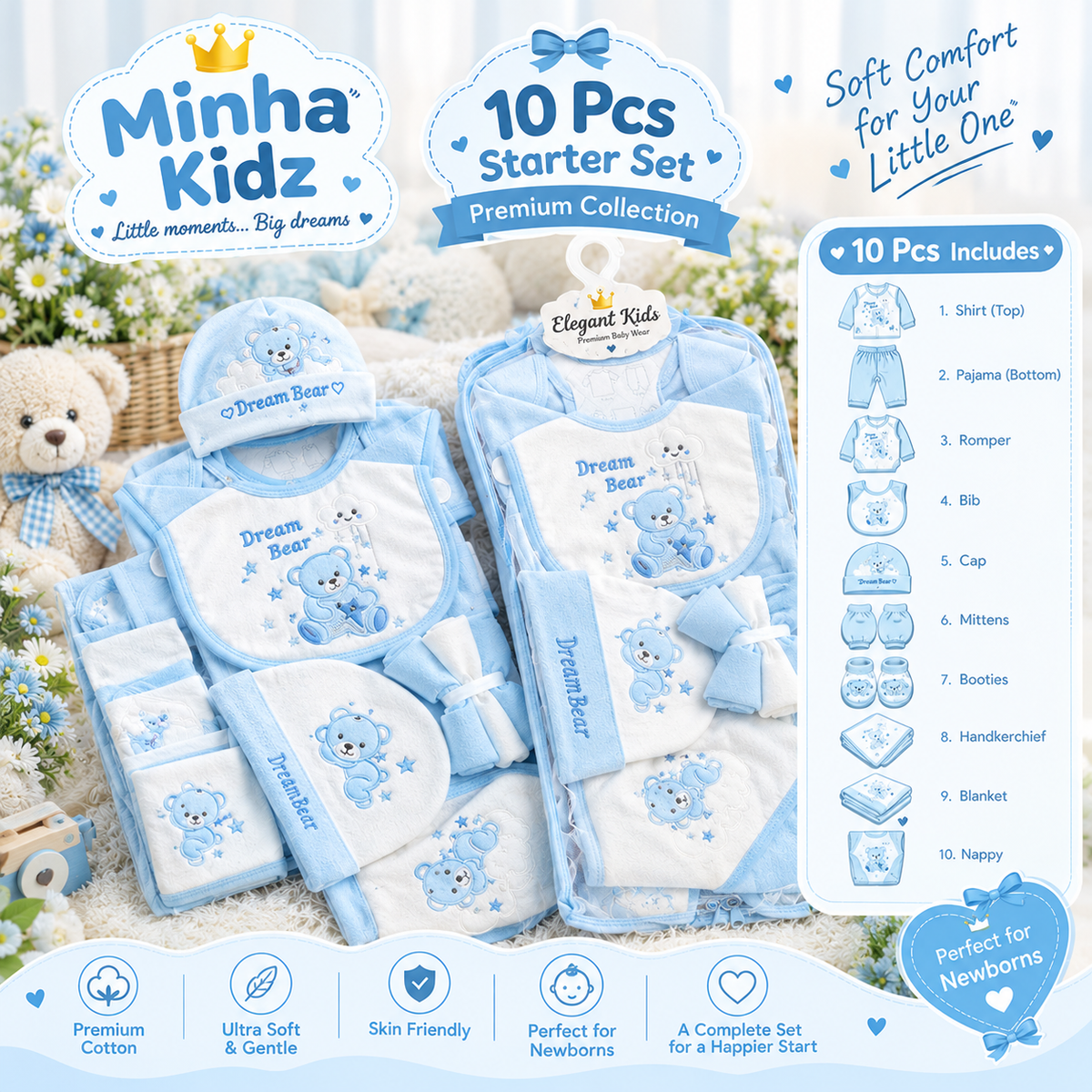 Minha Kidz 10-Piece Winter Starter Set for Babies
