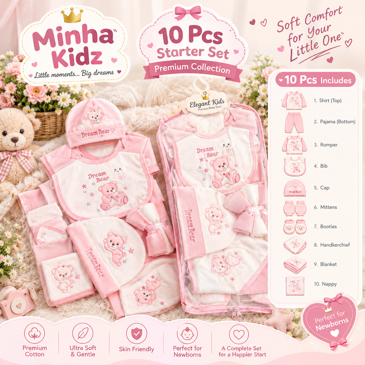 Minha Kidz 10-Piece Winter Starter Set for Babies