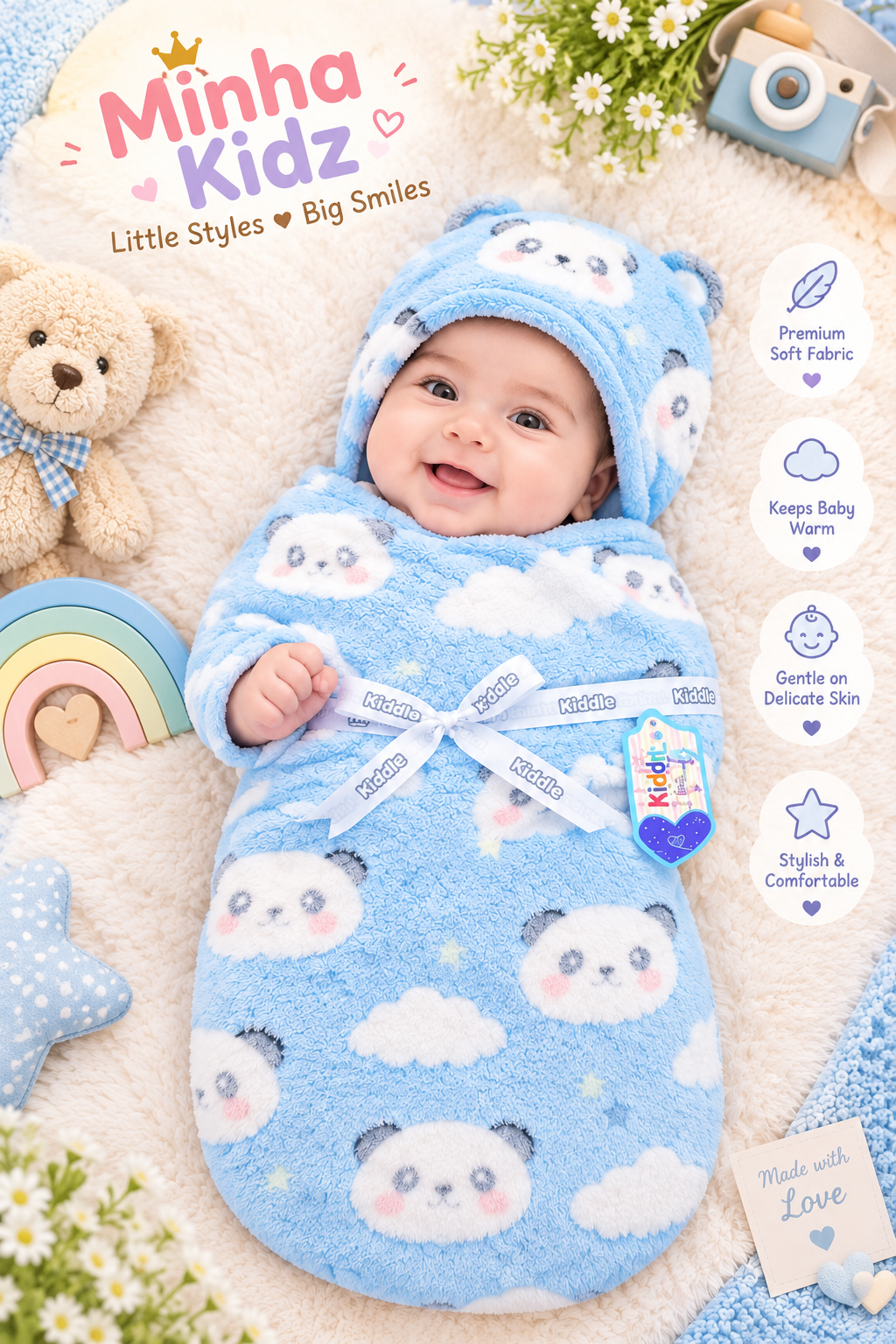 Premium Winter Furry Baby Carry Nest Blanket