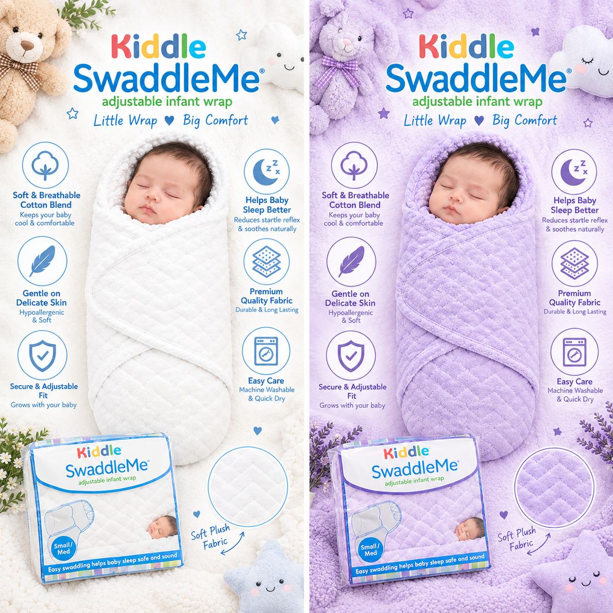 Premium Cotton Baby Swaddle Sheet – Soft & Comfortable Baby Wrap